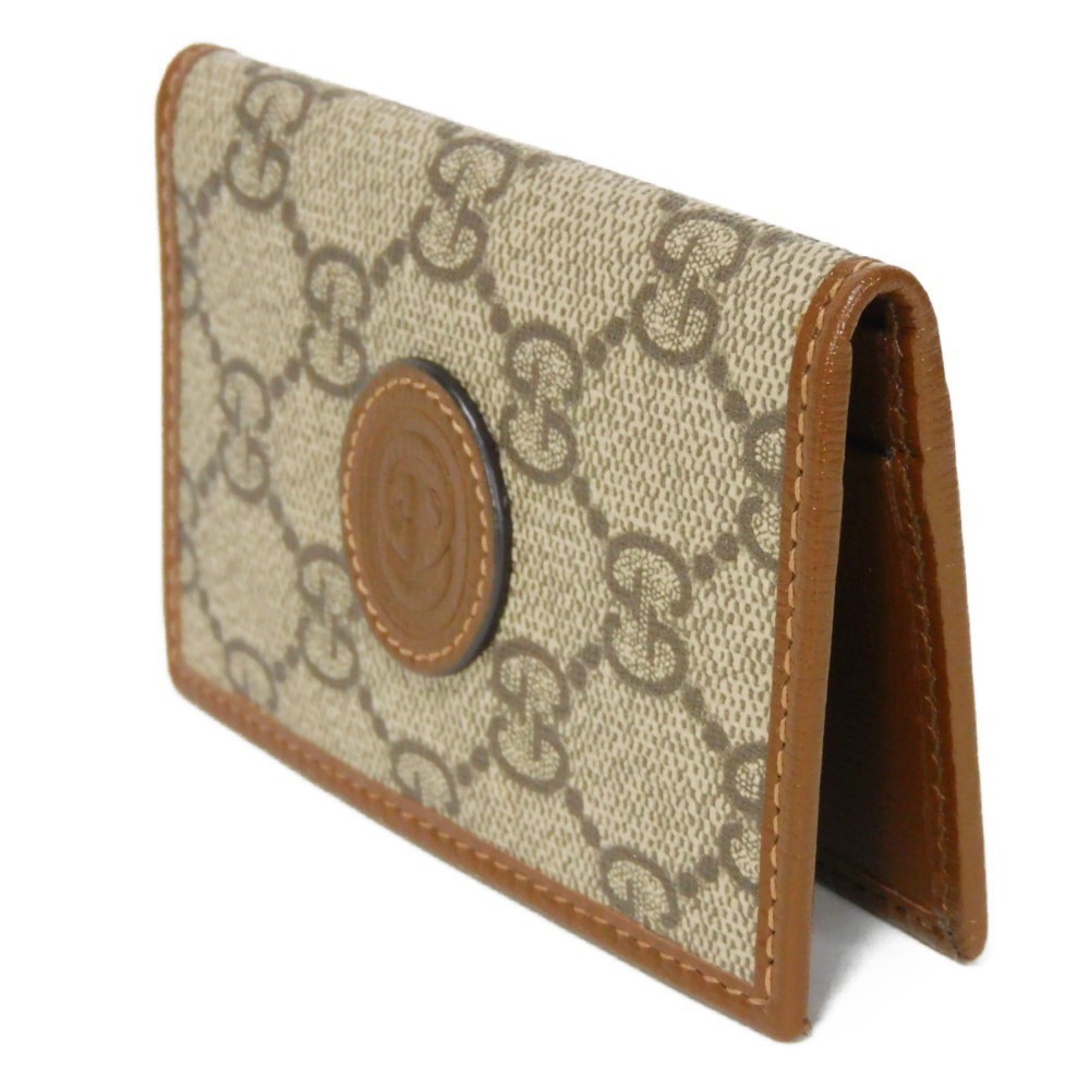 Gucci Interlocking Case Tan G Leather Card
